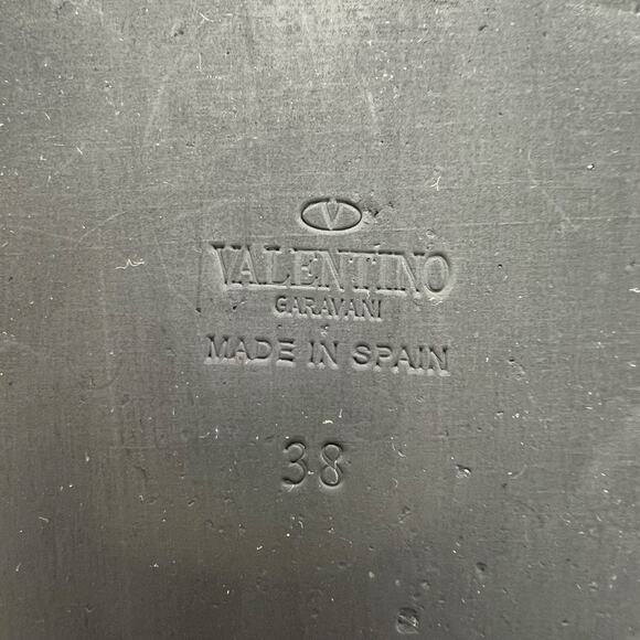 VALENTINO GARAVANI Rockstud Caged Leather Sandals EU 38 US 8 Blue Black Flats - Picture 10 of 11